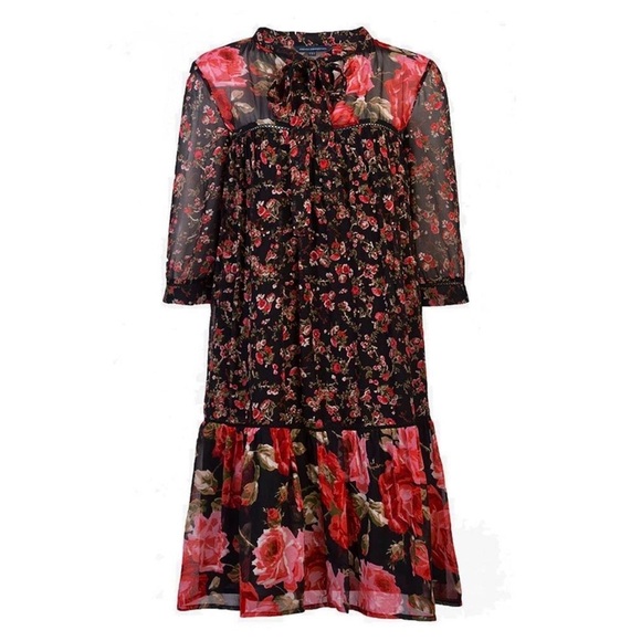 FRENCH CONNECTION Anastasia Mix Floral Smock Dress - Picture 1 of 10